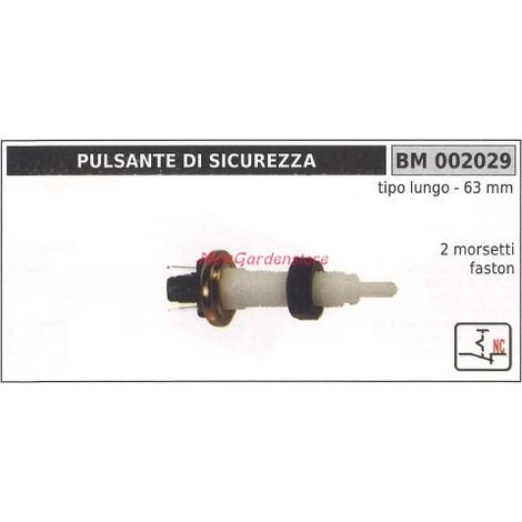 Pulsante di sicurezza tipo lungo 63 mm 2 morsetti faston 002029