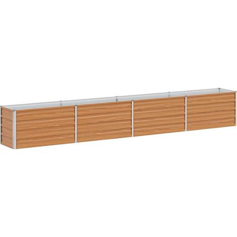 Arriate elevado Marrón Claro 320 x 40 x 45 cm Acero Galvanizado vidaXL