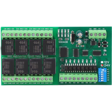 Module Relais 8 Canaux RS485 Réponse Rapide Auto-Maintien avec Réinitialisation Matérielle, Carte Relais 24V DC (1/5)