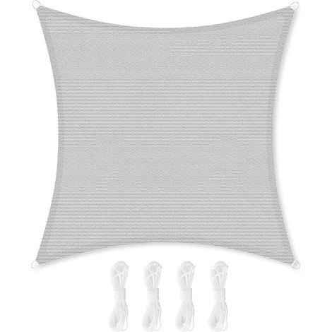 Parasol de 3 x 3 m, en plastique HDPE résistant aux déchirures, protection anti-UV résistante aux intempéries, respirant, pour le jardin, le balcon, la terrasse ou le camping, de forme rectangulaire, (1/5)