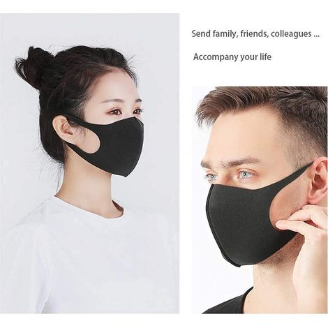 Lot de 10 Masques Femme Anti-Poussière Réutilisables et Lavables, Couvre-Visage Adulte en Coton Respirant (1/4)