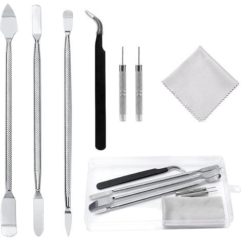 7-teiliges Set doppelseitiger Metallspatel, Öffnungswerkzeug für Uhren, MP3-Player, Laptops und Tablets, inklusive 2 SIM-Karten-Ausziehern und 1 Reinigungstuch (1/5)