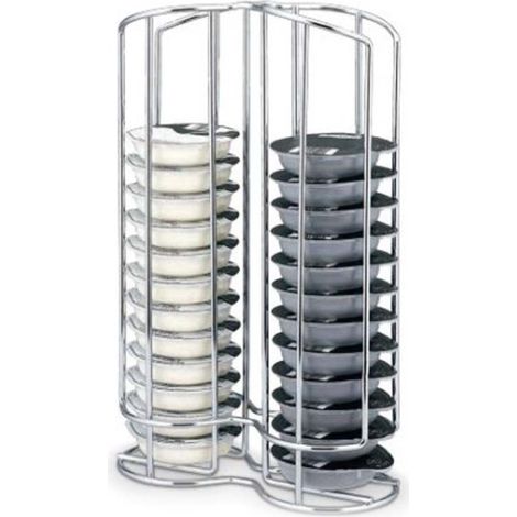 Porte capsule de café TASSIMO 32 dosettes – 2 colonnes – Compatible avec cafetières expresso broyeur – Présentoir HOME EQUIPEMENT