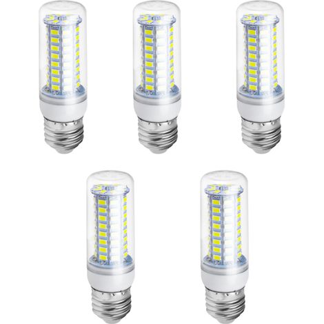 5 Ampoules LED maïs E27,72 LEDs,lumière blanche pure,6000-6500K,pour maison,bureau (1/5)