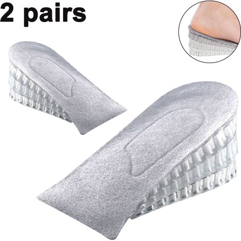 2 paires de talonnettes rehaussantes invisibles en silicone 3 couches, coussinets de talon réglables en hauteur pour chaussures (1/5)