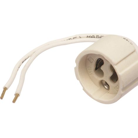 Poly Pool Douille PP3400 GZ10 250V en Stéatite avec Câble 150mm Ivoire