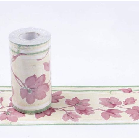 Frise Adhésive Murale - 10 Mètres - PVC Imperméable - Motif Floral Rose - Décoration Intérieure - 10x1000CM (1/3)