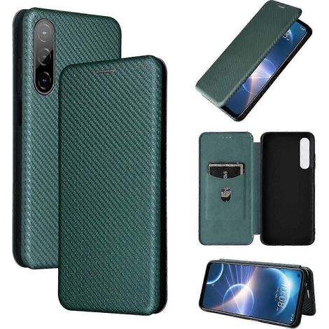 Étui à rabat en cuir et fibre de carbone pour HTC Desire 22 Pro (1/4)