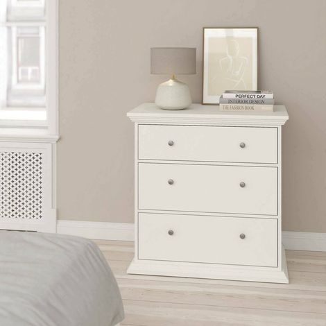 Dmora - Cajonera Lorraine, Cómoda multiusos, Cómoda de dormitorio, Gabinete con cajones, 86x52 h88 cm, Blanco (1/5)