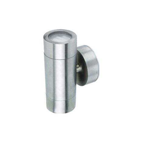 Lampada Applique Diffusore Luce Acciaio Attacco GU10 max 2x11W IP 65