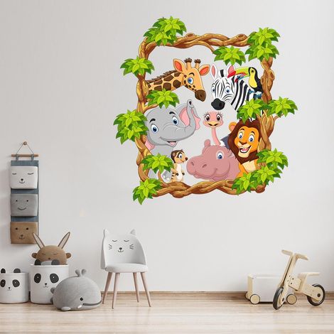Stickers muraux animaux, autocollants muraux, stickers muraux pour chambre, salon, mur TV (1/5)