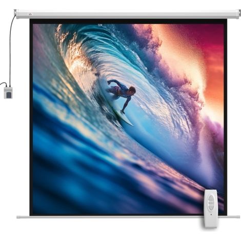 Schermo per proiettore 189,5 x 189,5 cm (92 pollici) 1:1 HD 4K arrotolabile per home cinema, presentazioni in ufficio e utilizzo in loco. (1/5)