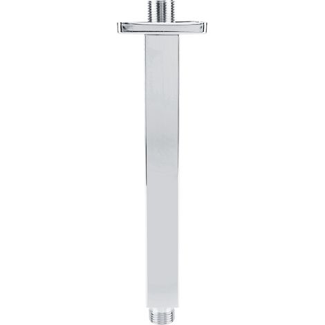 Bras de douche supérieur carré en acier inoxydable, fixation murale pour pommeau de douche de plafond de salle de bain (25 cm) (1/5)