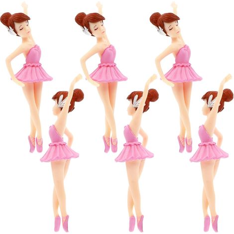 Set di 6 portachiavi con ciondolo a forma di ballerina in plastica bianca. (1/5)