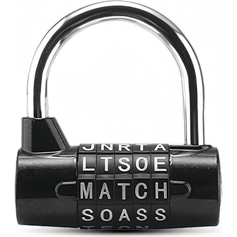 Cadenas à combinaison 5 lettres, cadenas à code étanche et antirouille, serrure pour familles, écoles, entreprises, casiers et autres lieux (1/4)