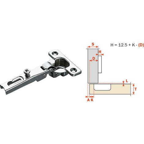 Cerniera Mini per Mobili Art C6a7c99 Collo Basso 0 Salice C6a7 10 Pezzi