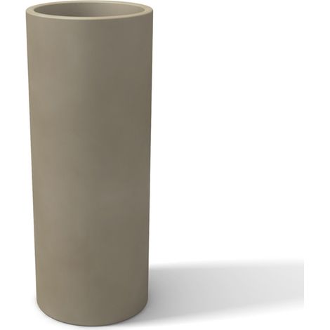 Vaso fioriera tortora tondo alto per fiori piante moderno in resina mod. Barocco