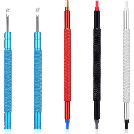 Uhrmacher-Werkzeugset – 6-in-1-Set – 3 Uhrendrücker – 2 Zeigerabzieher – Länge 11 cm (1/5)