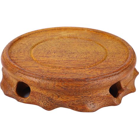Sous-verre en bois massif pour théière, plateau à thé en mûrier, support rond en bois naturel, coussinet de service, piédestal décoratif (mûrier flottant) (1/5)