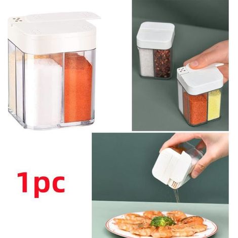 Pot à épices - Marque Non Spécifiée - Modèle Non Spécifié - ABS et PET - 4 Compartiments - Couvercle Coulissant (1/4)