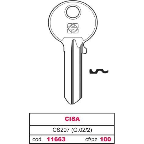 Silca CHIAVE OTTONE CS207 (G.VAC 2) CISA 20.00 pz