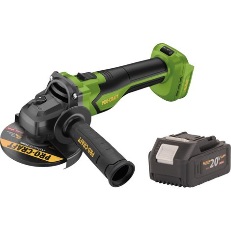 Amoladora angular a batería Procraft PGA22-BB 20 V 125 mm sin escobillas + 1 batería de 4,0 Ah, sin cargador