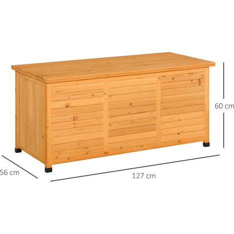 Abri de jardin, abri à outils, armoire de rangement, résistant à l'eau, en bois de sapin, durable, grande capacité, 127 x 56 x 60 cm, jaune (1/5)