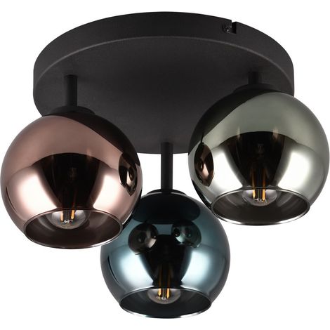 Plafonnier Sheldon globes verre multicolore 3xE14 28W (1/5)