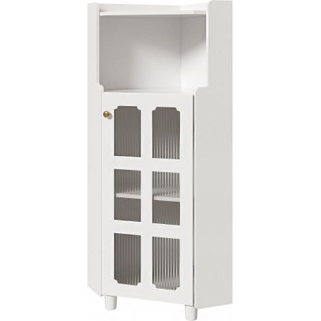 Meuble D Angle Blanc avec Surface Laquée et Éclairage Led Commode D Angle avec Commande Par Application (1/5)