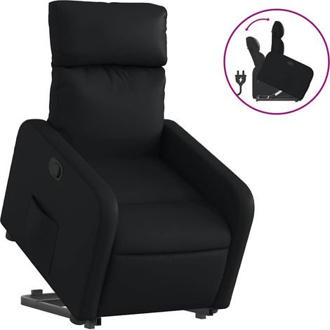 Maison Exclusive - Relaxsessel mit Aufstehhilfe Schwarz Kunstlede