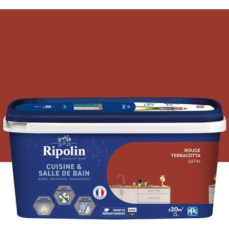 Pintura para paredes de cocina y baño RIPOLIN, 2 litros, rojo terracota satinado RIPOLIN (1/3)