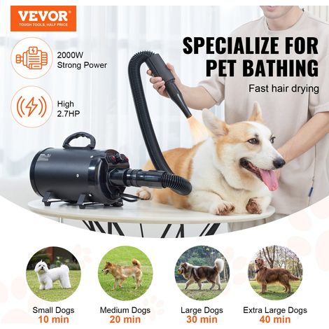 Pulseur pour chien 2000 W, souffleur séchoir avec vitesse et température réglables, toilettage des animaux (1/5)