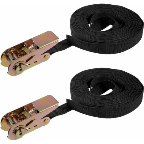 Cinghie di carico a cricchetto con cinghia di ancoraggio 10 x 25 mm, carico di lavoro 250 kg, 2 pezzi. (1/5)