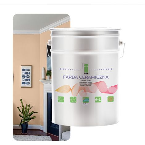 Peinture murale céramique, lavable, en poudre, 10 L, résistante aux taches (1/5)