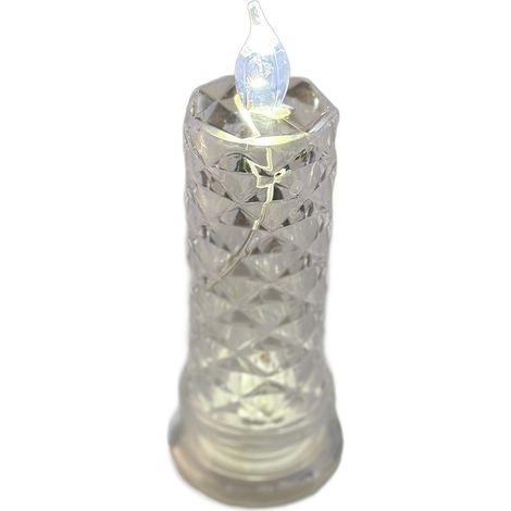 Veilleuse Bougie Romantique Décorative, Lampe de Nuit Portable à Piles (2xAA) avec Socle, pour Dormir Étudiant Chambre (1/5)