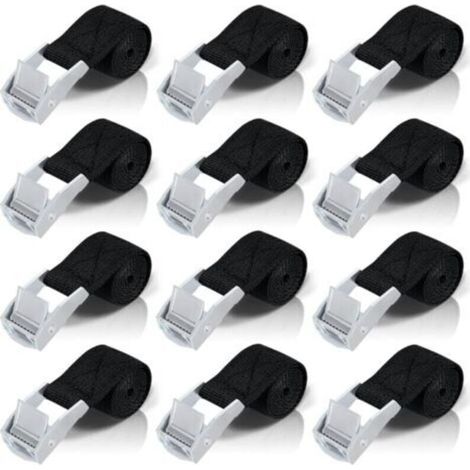 1M Tie-Down Straps, 8-piece ratchet straps with zinc alloy fasteners for securing motorcycle/bicycle racks (1/5)