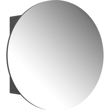 Specchio contenitore bagno Loki, Antracite, 60 x 60 cm con 2 scomparti, Vicco
