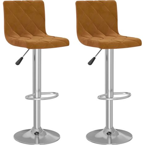 Barhocker 2 Stk. Braun Samt vidaXL (1/5)