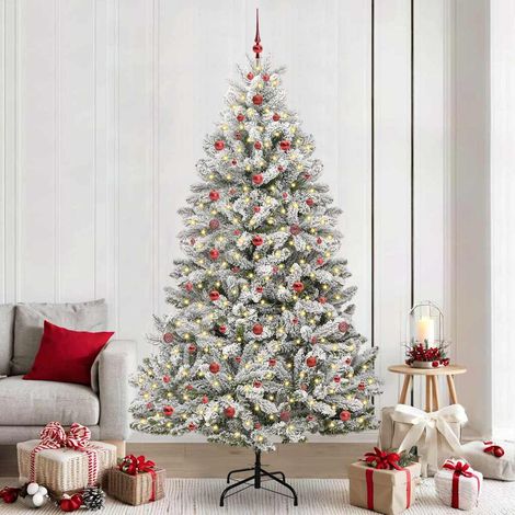 Künstlicher Weihnachtsbaum Grün und Weiß 240 cm PVC und Metall (1/5)
