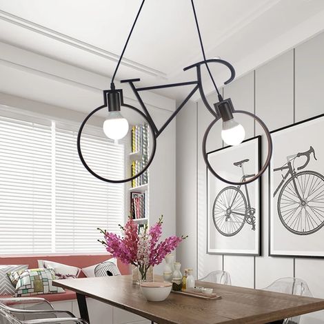 Lampadario a sospensione e27 da soffitto a forma di bicicletta lampada bici (1/4)