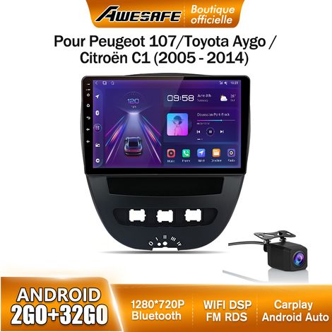 AWESAFE Autoradio Android 13 pour Peugeot 107 Toyota Aygo Citroen C1 (2Go+32Go) 10'' Écran Carplay Android Auto Camera de recule (1/5)