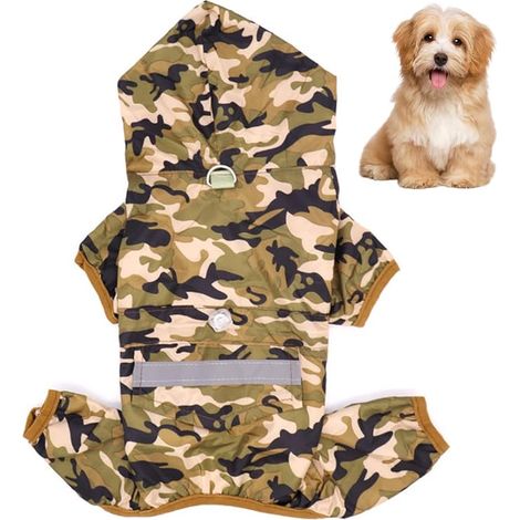 Poncho de Pluie pour Chiens, Manteau Imperméable pour Chien, Poncho D'extérieur pour Chiot Réglable, Ajustable, pour Chiens de Différentes Tailles et Formes Brun (1/5)