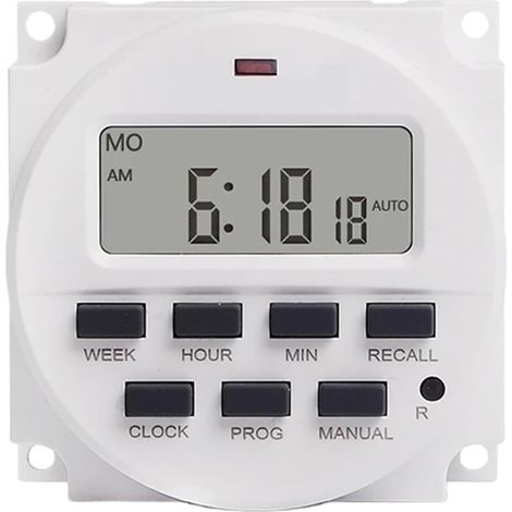 Minuterie hebdomadaire numérique, relais programmable sur 7