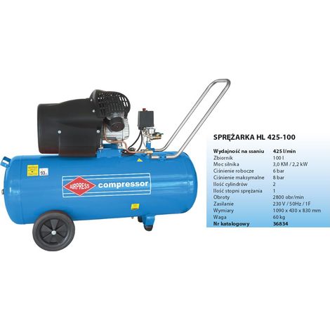 Airpress HL 425-100V Luftkompressor de Luft 2200 W 392 l/min Strom alterna