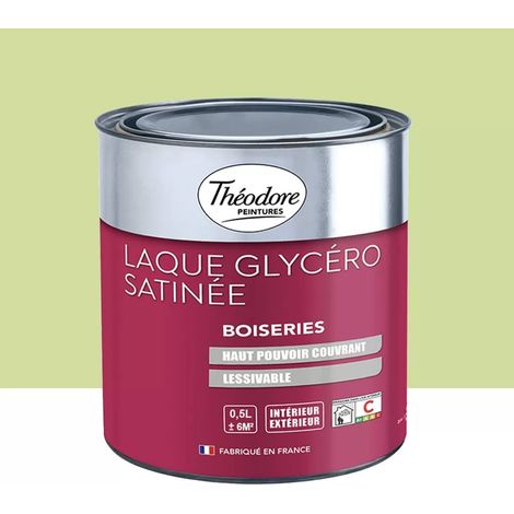 Laque Glycéro Satinée Théodore Vert pomme 0,5 L