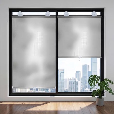 Stores enrouleurs occultants à ventouses, sans perçage, vendus par lot de 2, pour chambre, balcon, voyage, 40 x 125 cm (1/5)