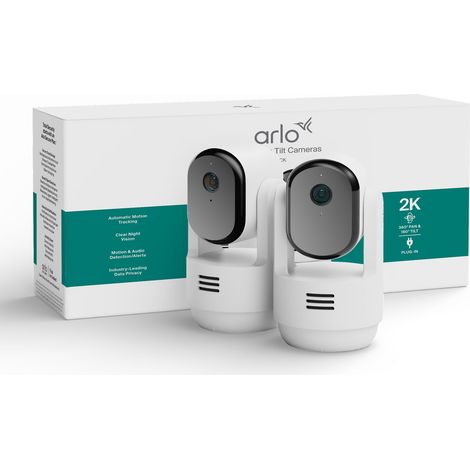 Cámara de vigilancia - Arlo - Kit Esencial de 2 cámaras 2K 360° - Interior