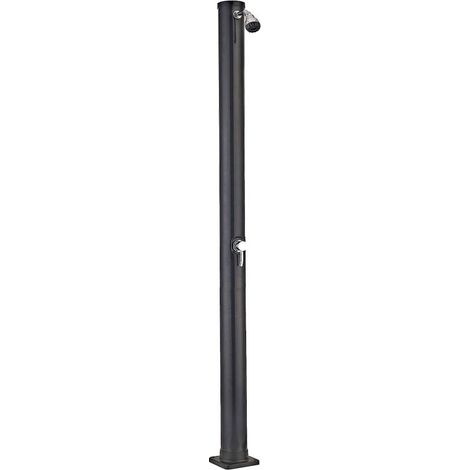 GRE – Douche solaire PVC ronde 20 litres – Mitigeur pour eau chaude et froide – Raccordement simple sur tuyau d'arrosage – Fixation au sol (1/5)