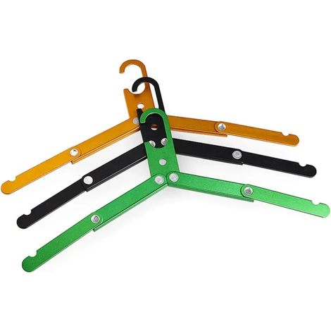 (Lot de 3 couleurs assorties) Cintre pliable en alliage d'aluminium pour voyages et camping, séchoir à vêtements, gain de place, organisateur de garde-robe (1/4)