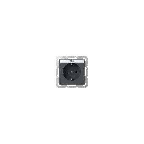 GIRA 445728 SCHUKO-STECKDOSE 16 A 250 V MIT BESCHRIFTUNGSFELD SYSTEM 55, ANTHRAZIT